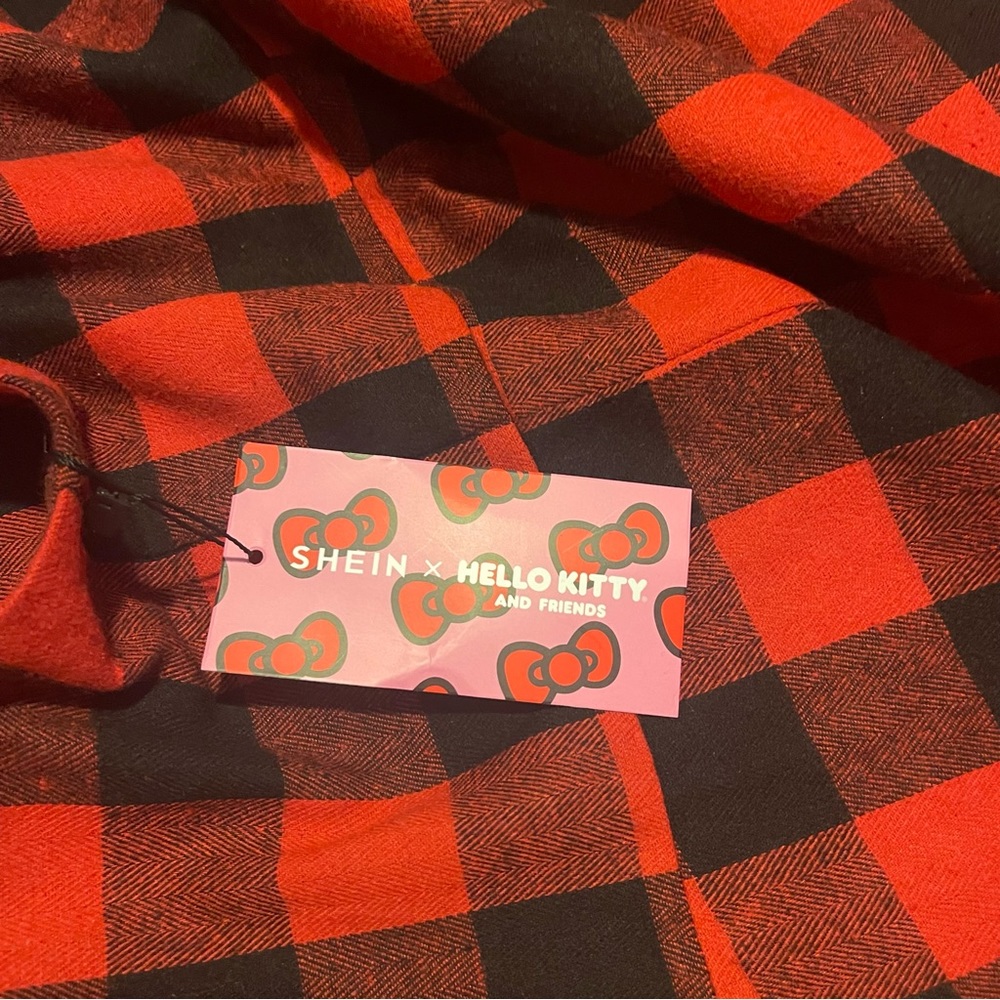 2 XL Shein Black & Red Plaid Hello Kitty Dress - Picture 10 of 16